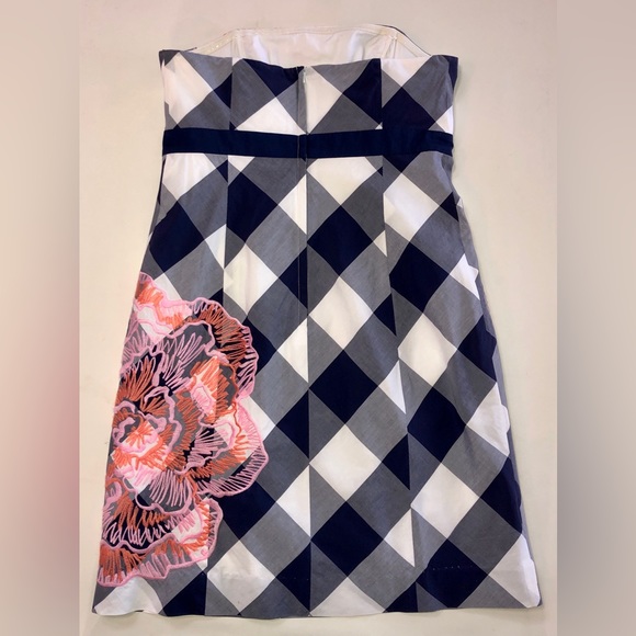 Vintage LILLY PULITZER Bowen Dress Gingham Embroidered Strapless Lined (6) - Picture 16 of 17